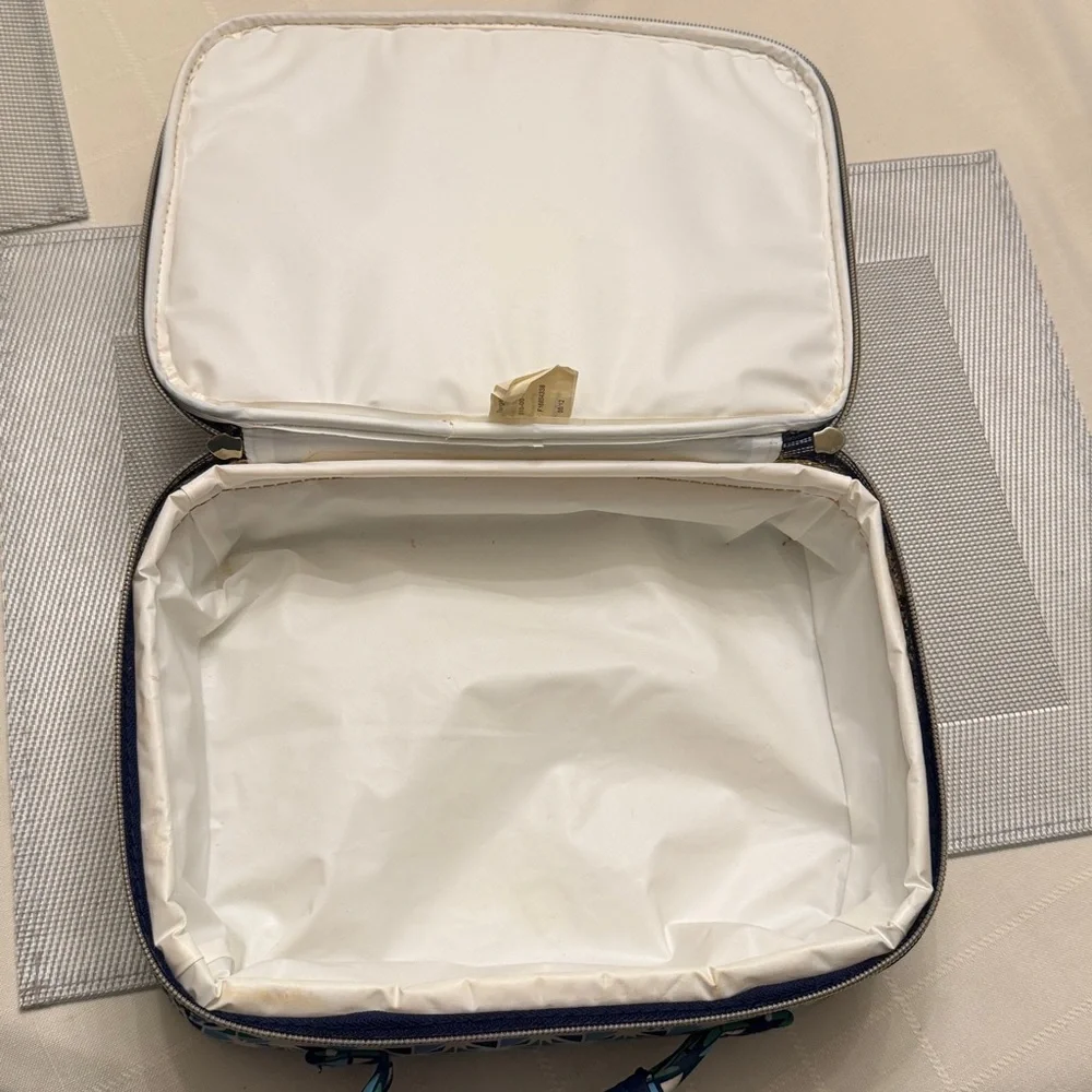 TORY BURCH Target/Neiman Marcus Insulated Geometric LUNCH BOX Blue Green Gold - Picture 2 of 6